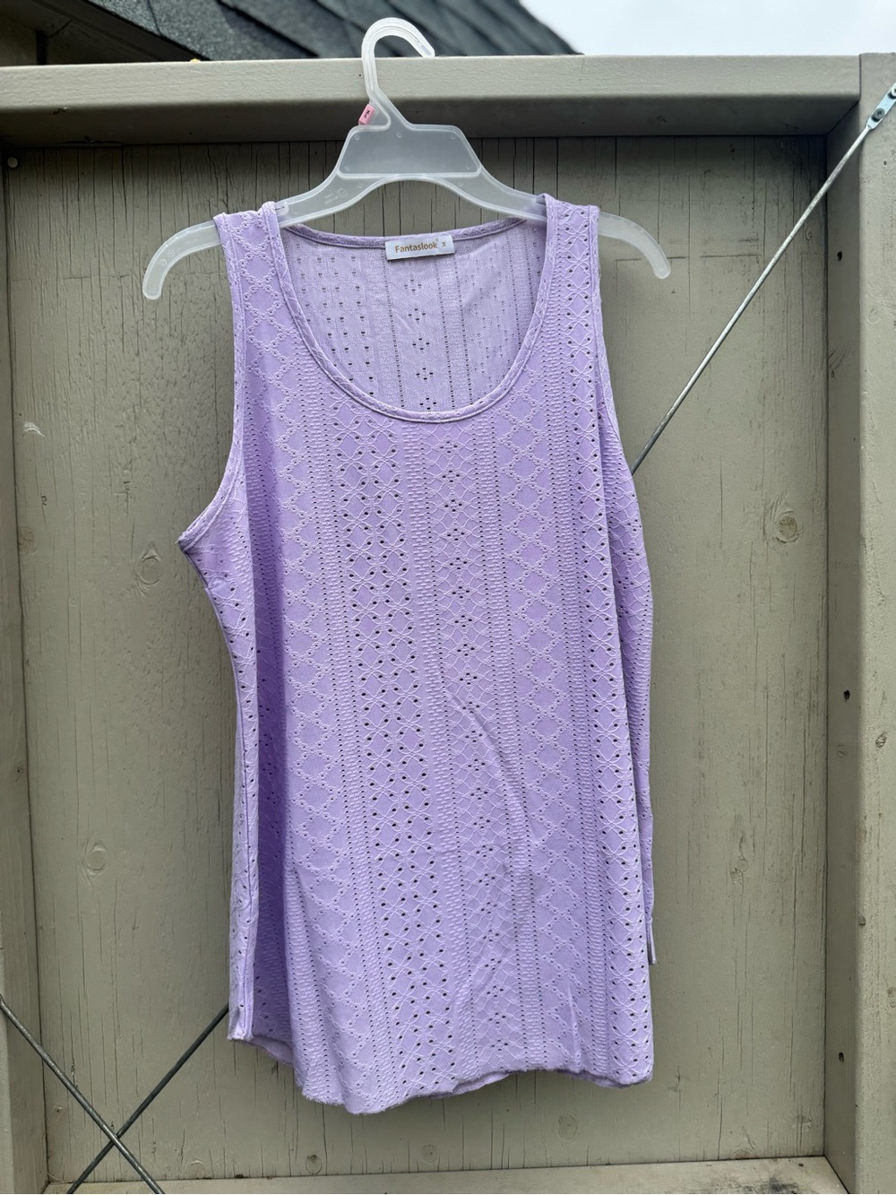 Lavender Eyelet Knit Tank Top by Forest River
